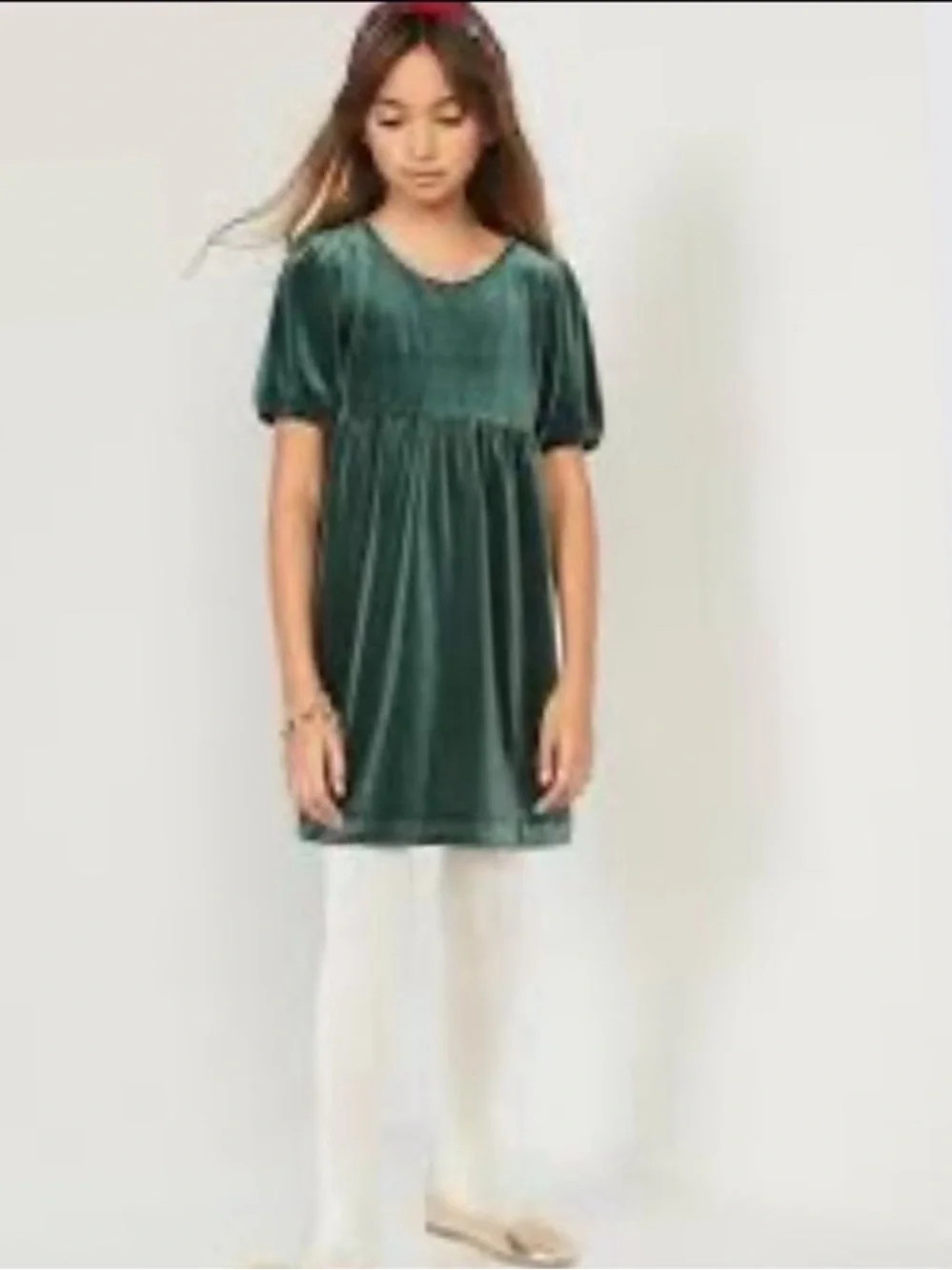 NWT Old Navy Velour Puff Sleeve Swing Dress